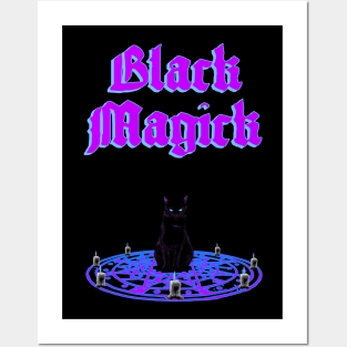 Black Magick - Black Cat Ritual Circle (VARIANT) Posters and Art